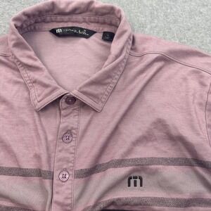 Travis Mathew Golf Polo‎ Shirt Striped Athletic Casual Top Mens Size XL